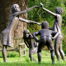 Professional factory made modern garden sculpture mother and child playing statue